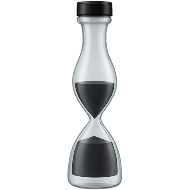body wash in tall grey hourglass bottle that’s skinny in the middle only with black flip lid  emoji