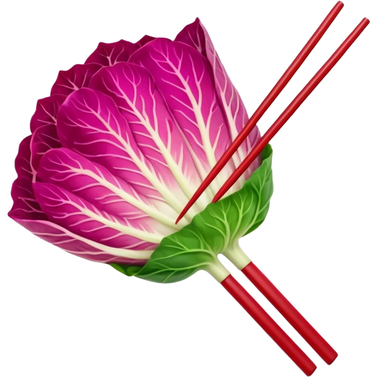 red napa cabbage with chopsticks emoji