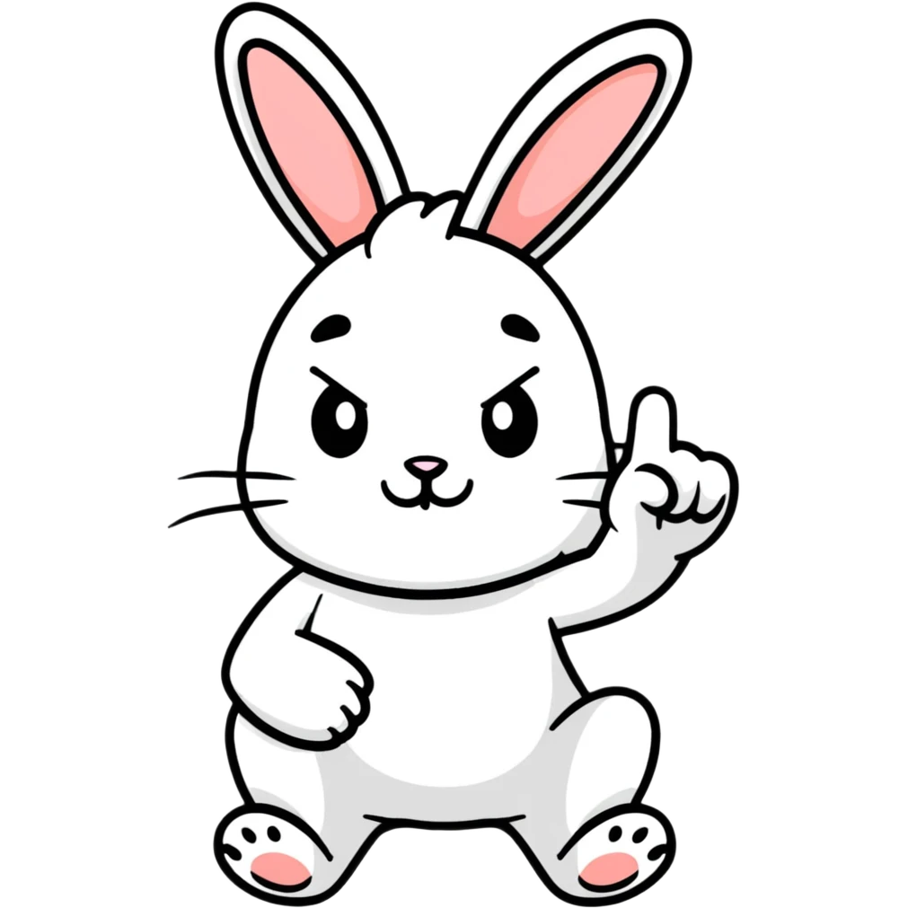 bunny showing the middle finger emoji