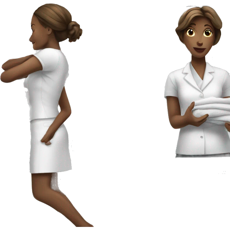 White ladies folding laundry  emoji
