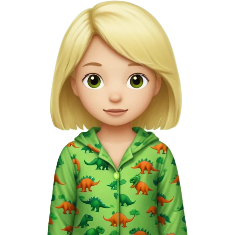 Blonde girl in dinosaur pajamas  emoji