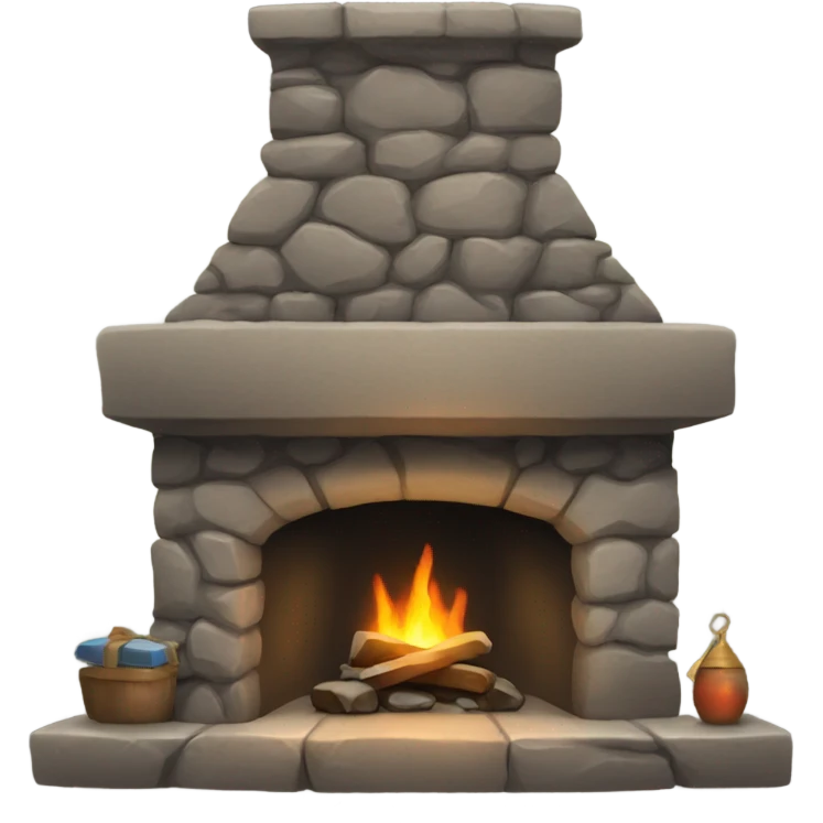 Cozy stone fireplace emoji