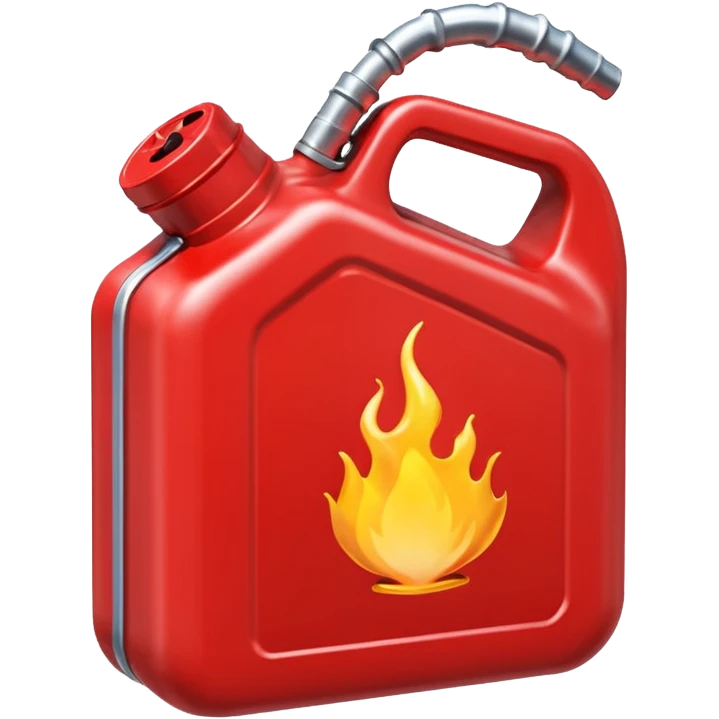 simple red gasoline canister plain pouring drops of diesel no fire emoji