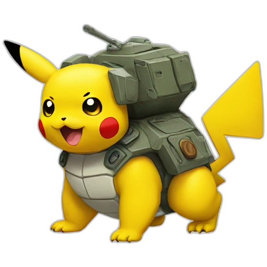 Pikachu sur tortank emoji