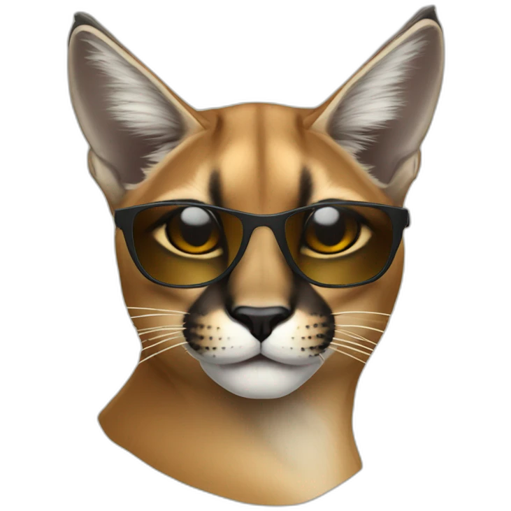 Caracal with sunglasses emoji