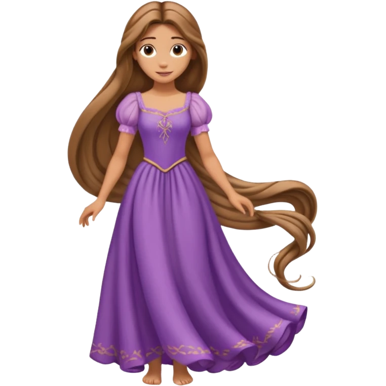 Rapunzel con el pelo marrón emoji