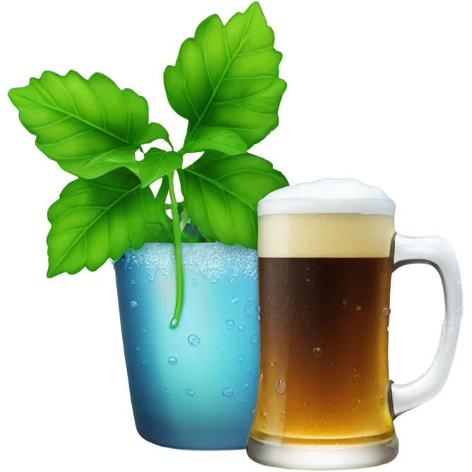 potted plant + beer emoji