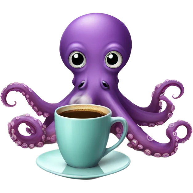 Octopus with coffee emoji