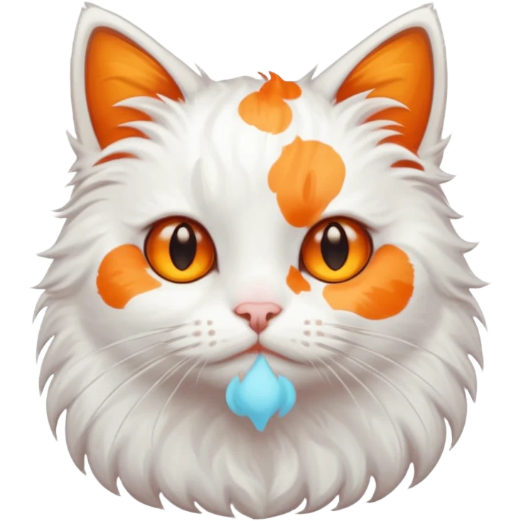 gato blanco con manchas naranjas aesthetic emoji
