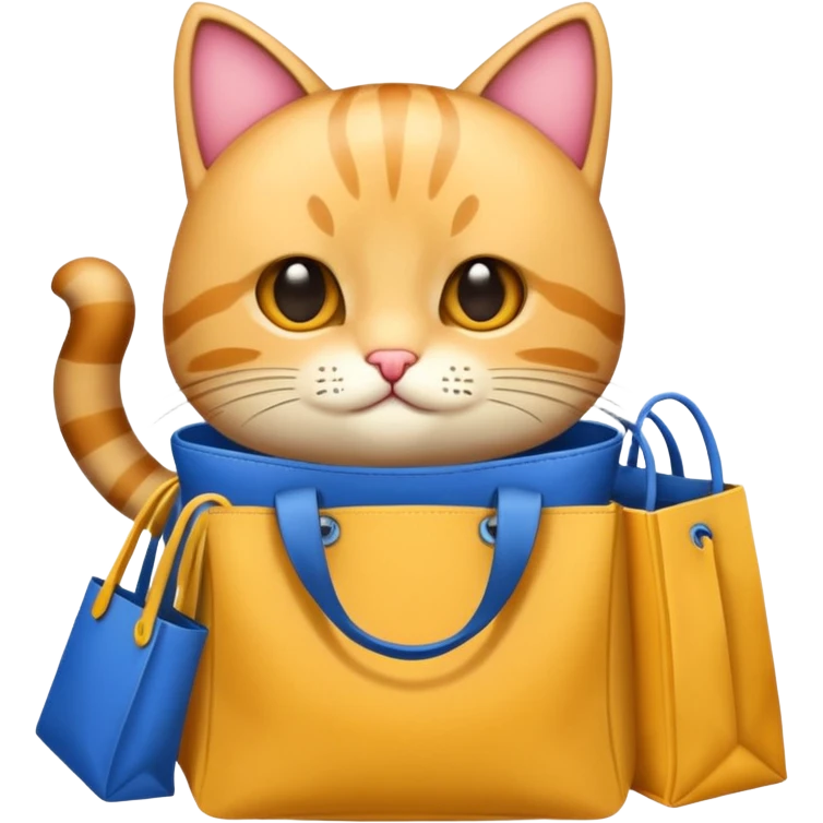 gatito con totebag emoji