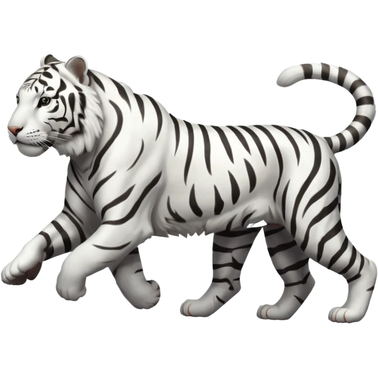 White tiger running in profile emoji