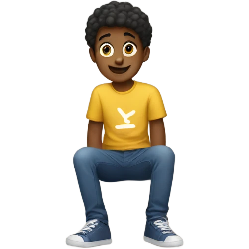 casual boy on the stairs emoji