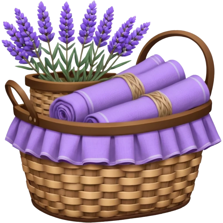Basket of linens and lavender  emoji