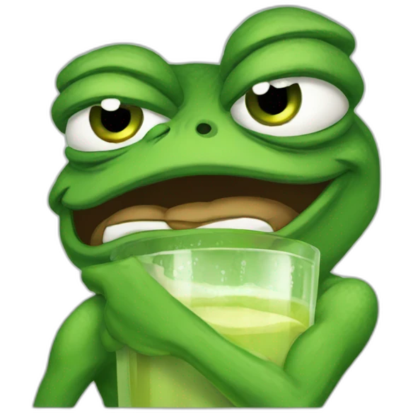 pepe frog with glass angry emoji