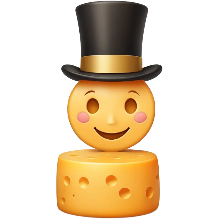 Cheese with a top hat emoji
