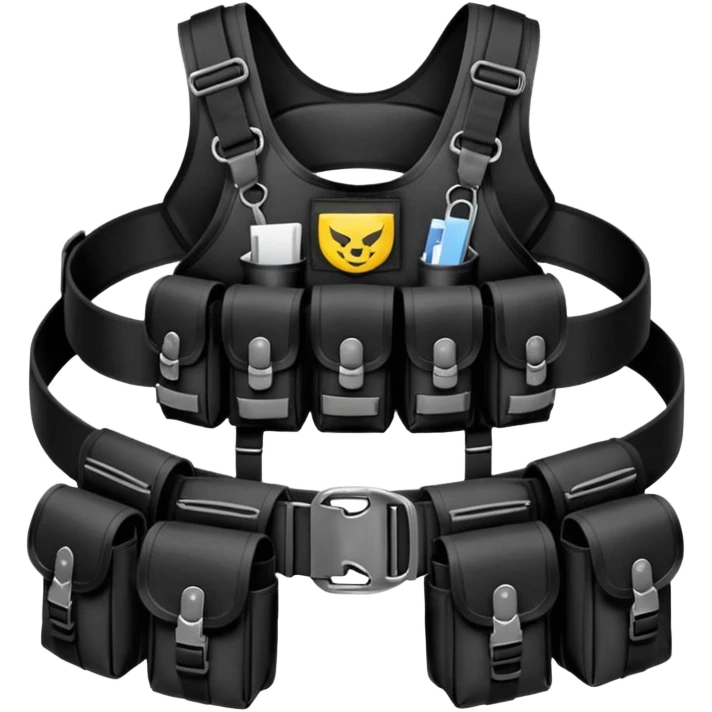 black military belt with pouches emoji