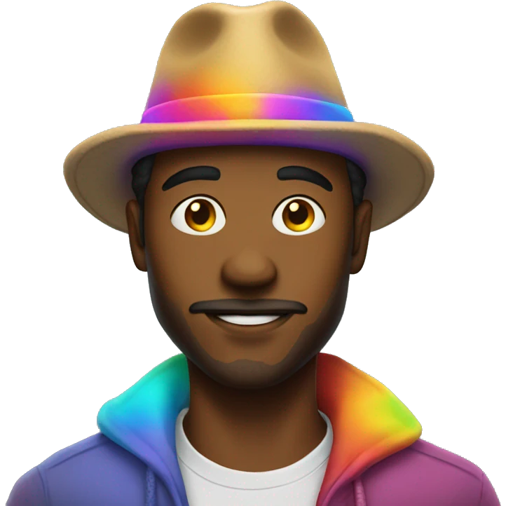 Guy with hat colorful aura emoji