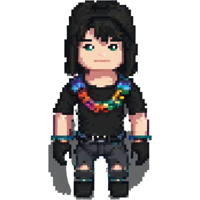 Enhance clarity and sharpness of this pixel art Roblox character, keep the original style and colors. emoji