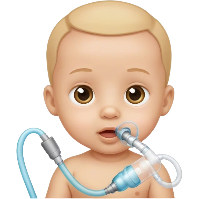 bebe pequeno com tubo para respirar emoji