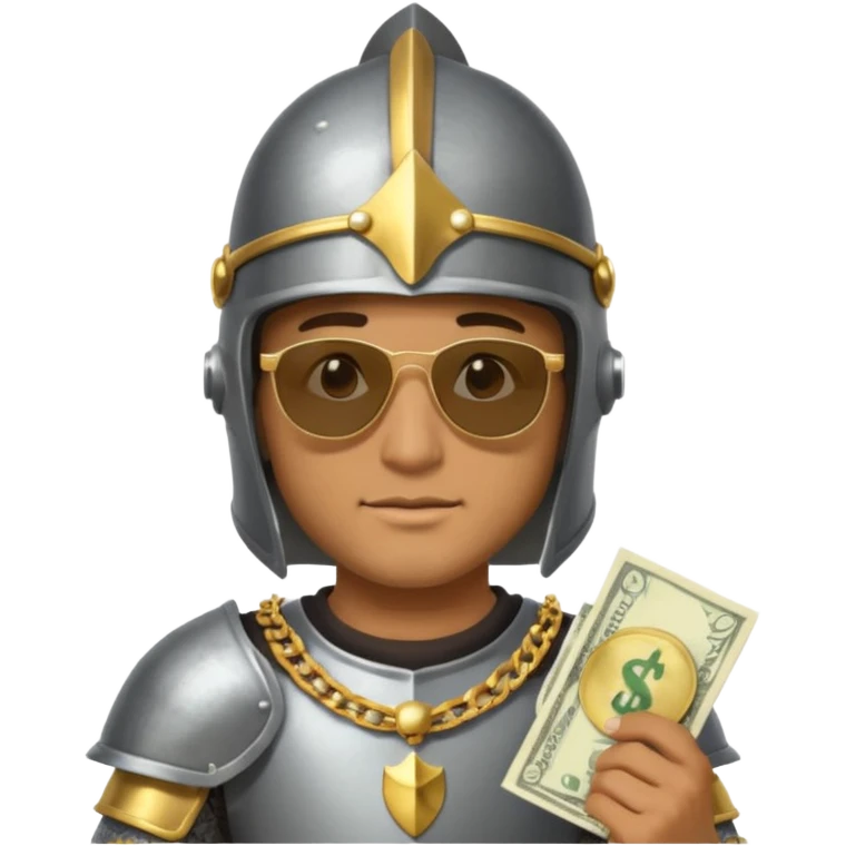 Knight gold chain sunglasses money emoji