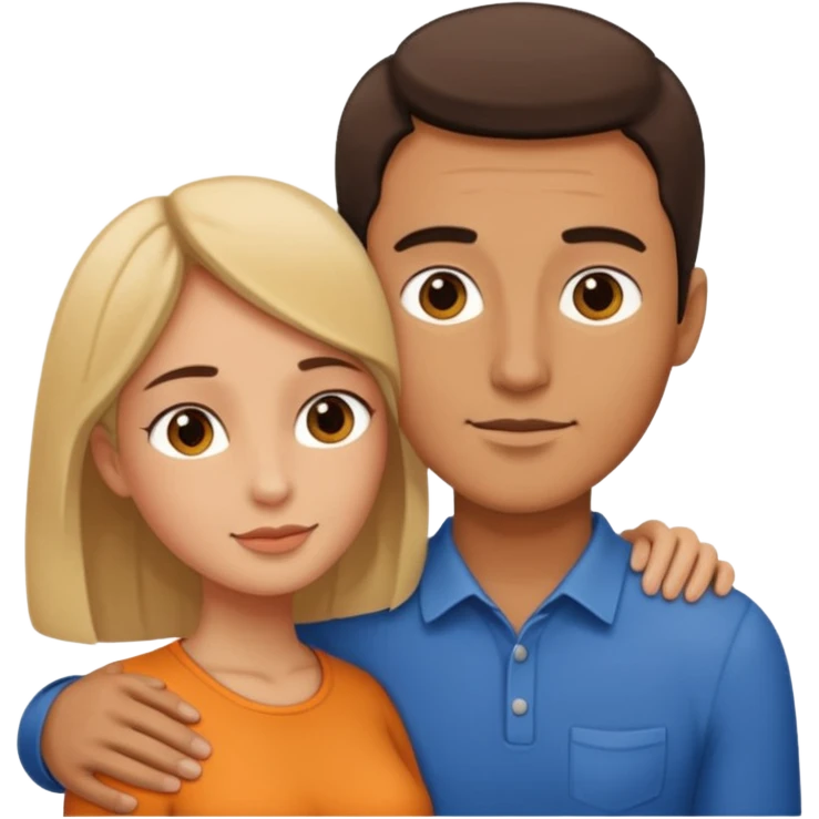 Hombre bajito abrazando a mujer Alta emoji