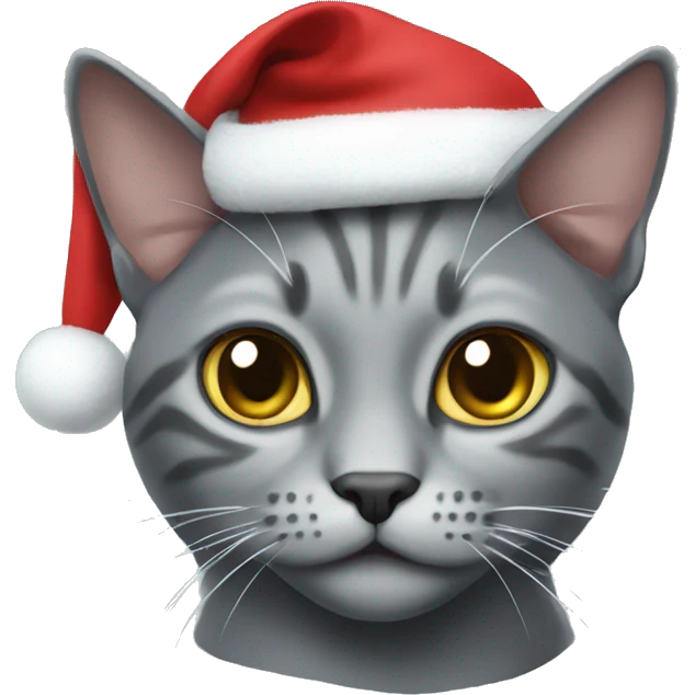 grey cat with christmashoody emoji
