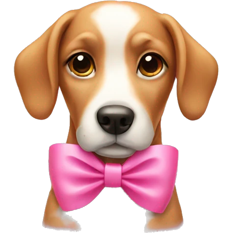 Dog with pink bow emoji