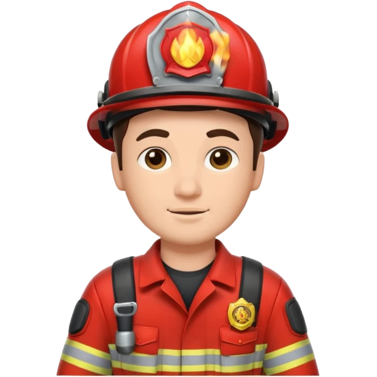 firefighter man brunette emoji