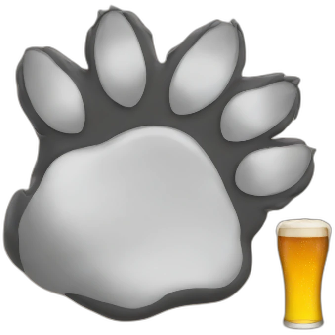 bear claw with a beer emoji
