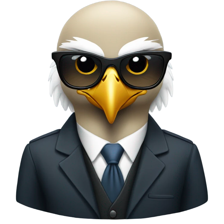 Bald eagle in suit and sunglasses emoji