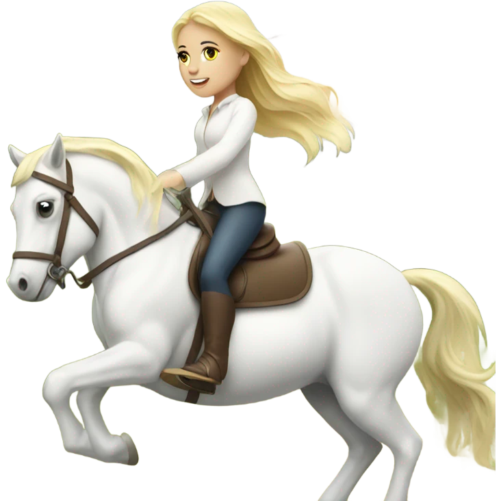 Blonde girl on a white horse emoji
