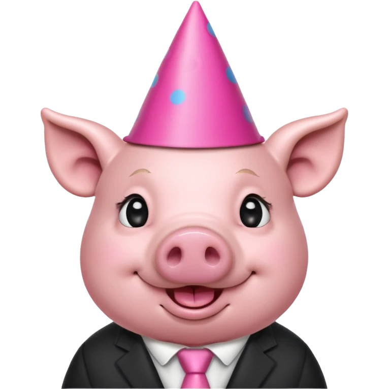 black pig party hat wearing clothes  emoji