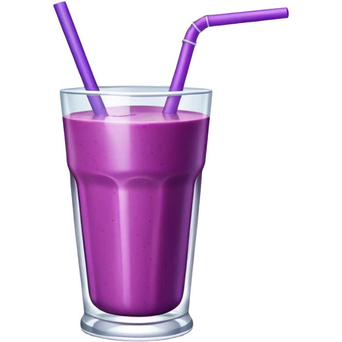 berry smoothie in a glass with straw emoji