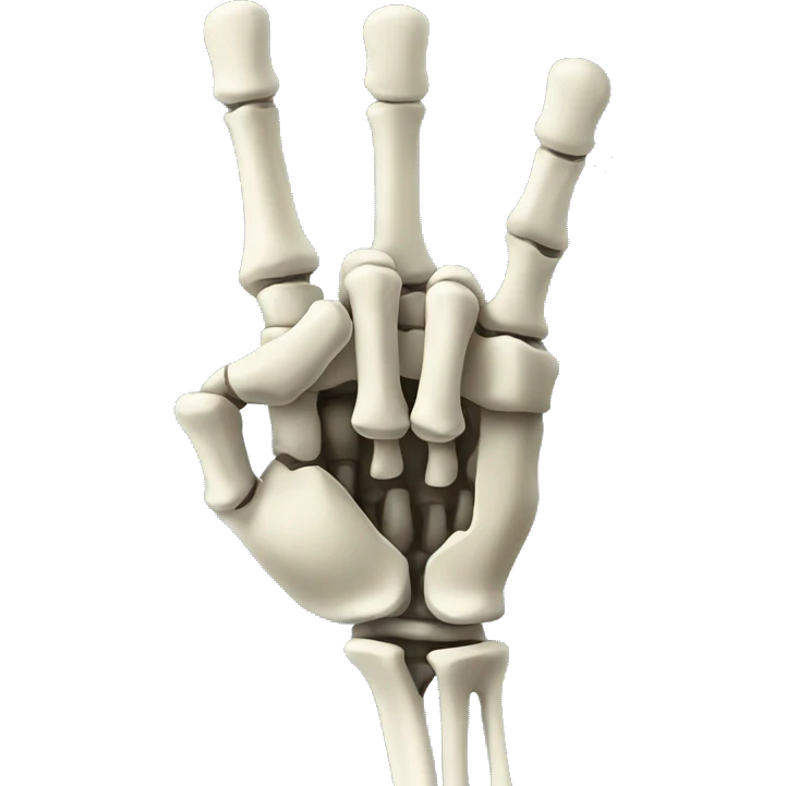 Skeleton hand middle finger emoji