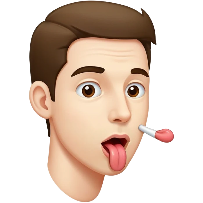 clear side profile of a man sticking his tongue out, complete side view showing the side of face emoji