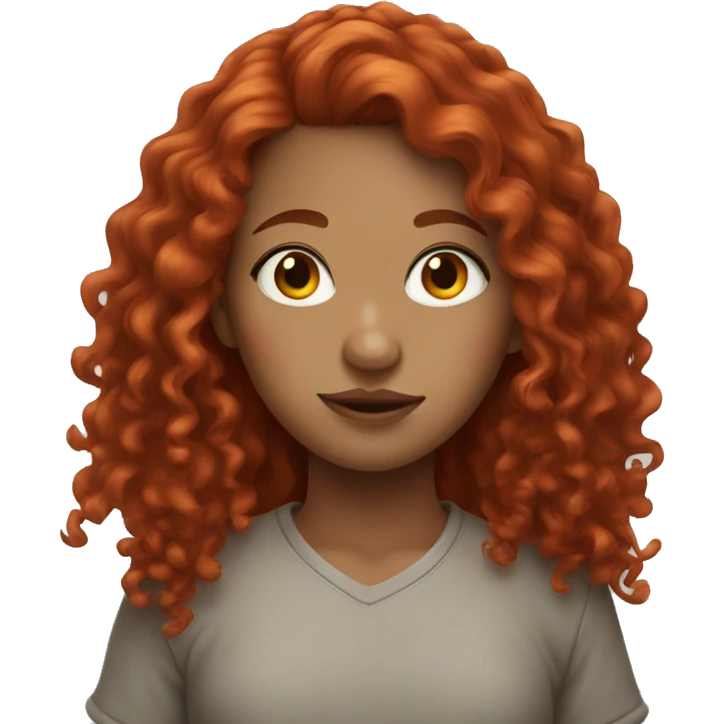 Girl with red curly hair and piercing emoji