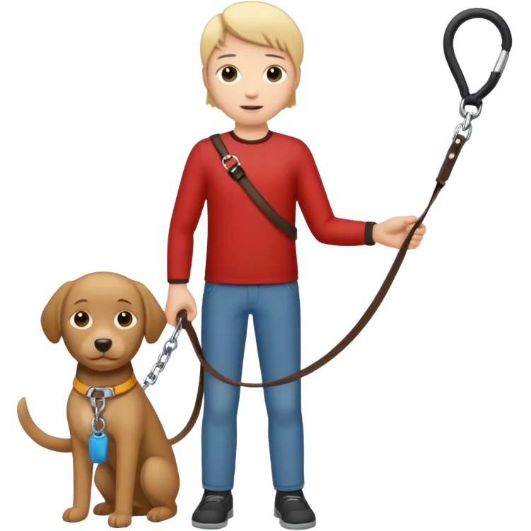 Holding someone with a leash emoji