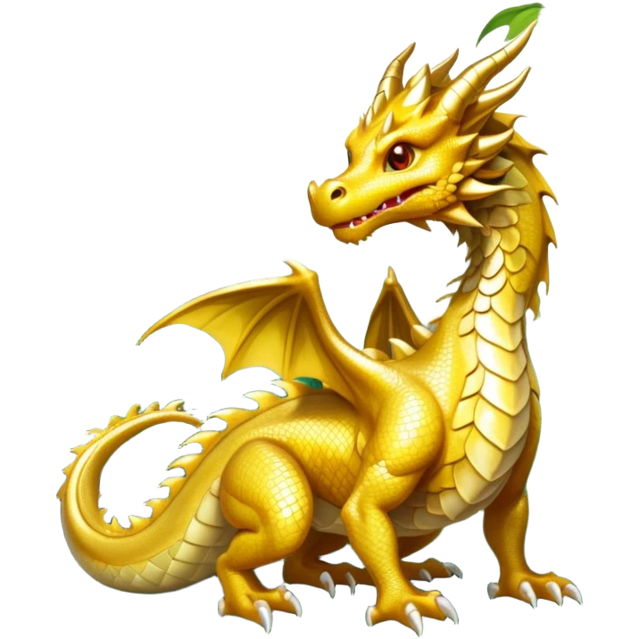 Gold dragon in the forest emoji