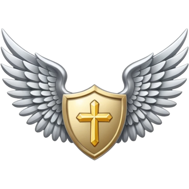 Holy Saint  Emblem with Silver wings emoji