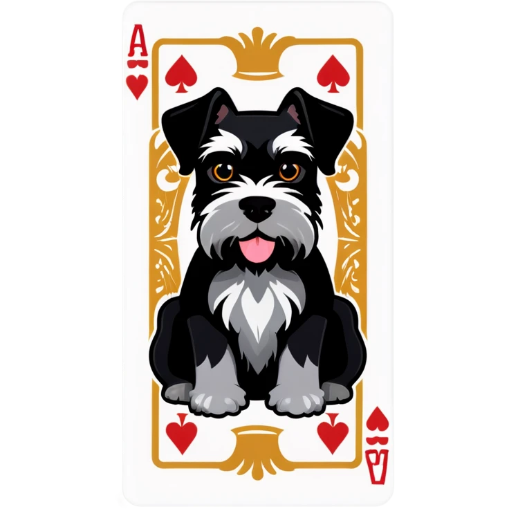 miniature schnauzer playing cards emoji