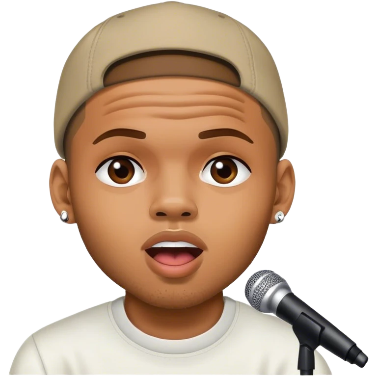 Hyper Realistic Chris Brown on stage singing  emoji