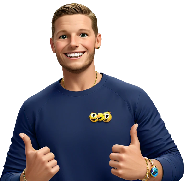 smiling boy with jewelry emoji