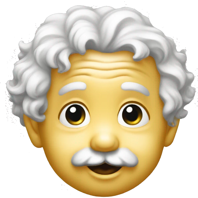 albert einstein happy baby face gold panny emoji