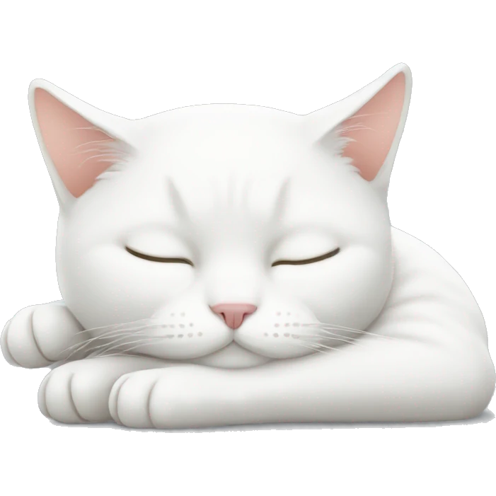 sleeping white cat emoji