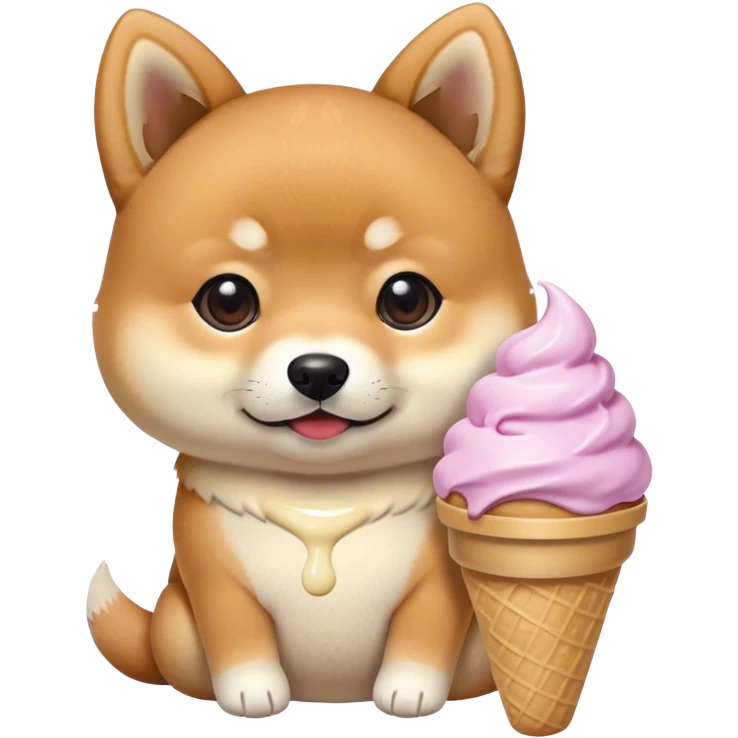 The baby shiba dog with taro icecream emoji