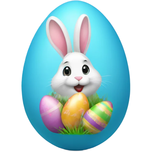 easter egg with a bunny all in Easter theme emoji