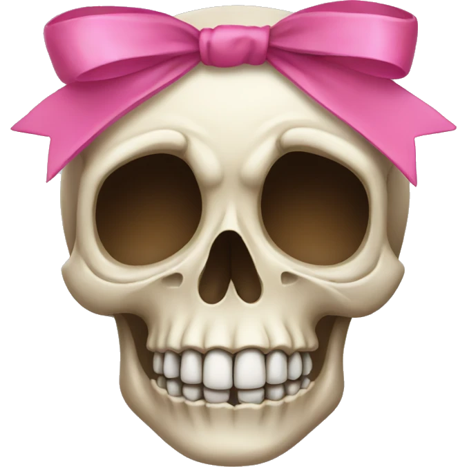 Skull with a pink bow emoji