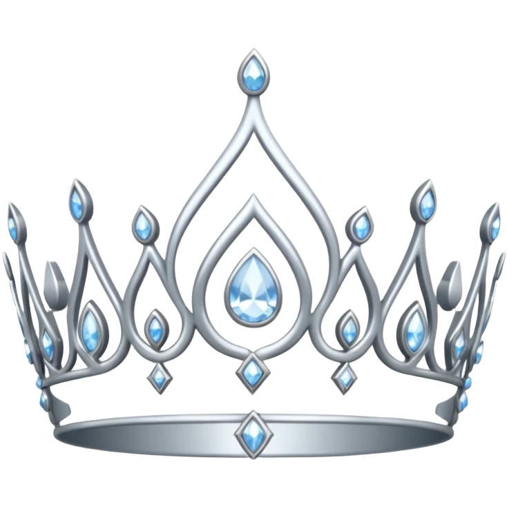 iced silver tiara with diamonds emoji