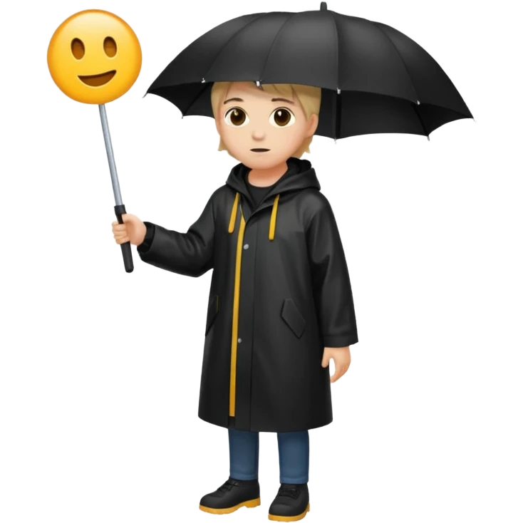 black Raincoat Pedestrian  emoji