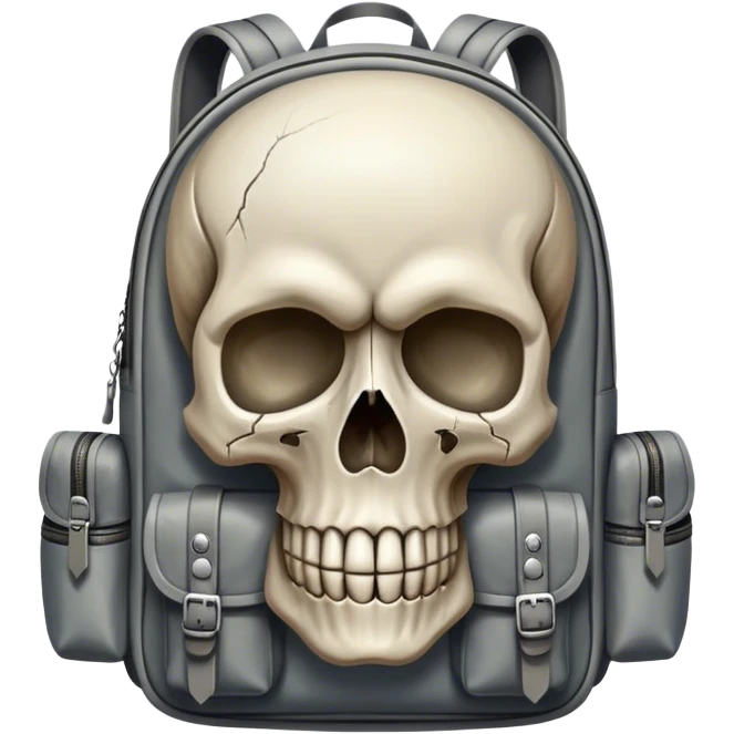 Skull wearing a backpack  emoji